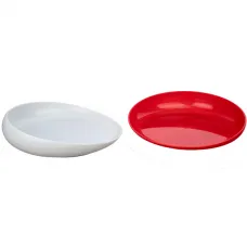 Round Scoop Dish Plate Non-skid rubber padded 