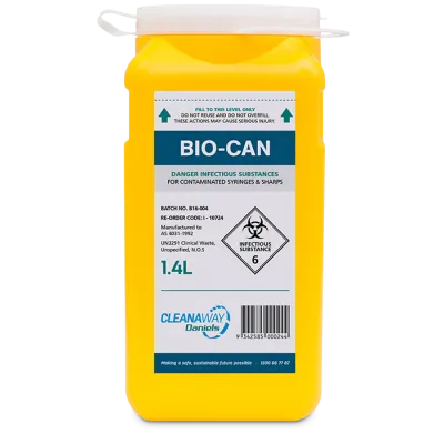 Sharps Container Disposal Collector 1.4 Litre Flip Top Lid Cleanaway Sharps Container Disposal Collector 1.4 Litre Flip Top Lid Cleanaway