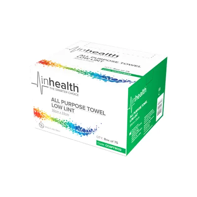 inhealth™ All Purpose Towel Low Lint 30x33cm - Box/75