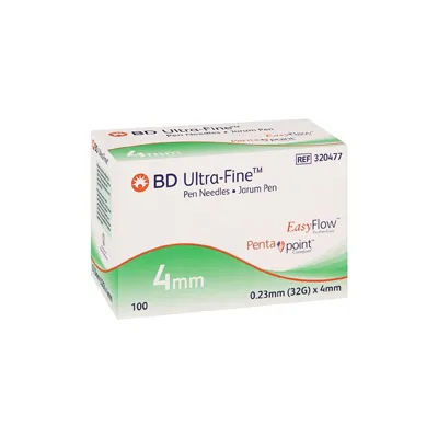 BD Ultra-Fine™ Pen Needle Sterile Disposable 32g x 4mm - 100/Box 320477